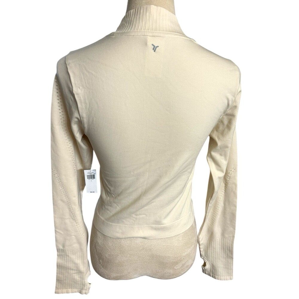 Old Navy Womens Seamless Crop Ivory Performance Go Dry Activewear Top L - Picture 9 of 13